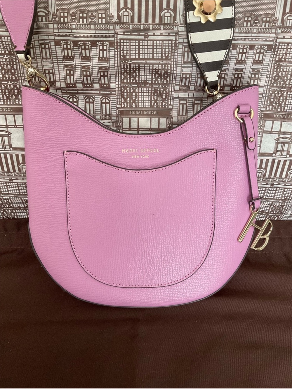 Henri Bendel West 57th Small Hobo Crossbody with Embellished Guitar Strap